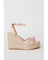 Oasis - Kendra Textile Knot Detail High Espadrille Wedge Sandals - Lyst