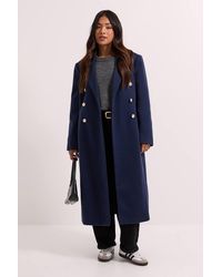 Dorothy Perkins - Petite Midi Length Fitted Military Coat - Lyst