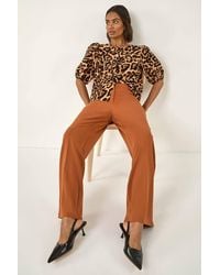 Roman - Short Wide Leg Stretch Trousers - Lyst
