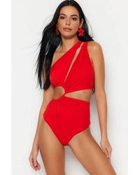 WOVCOR - One Shoulder Cut Out Detail Swimsuit - Lyst