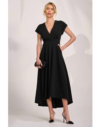 Jolie Moi - Scuba Dipped Hem Maxi Dress - Lyst