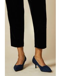 Dorothy Perkins - Wide Fit Dove Faux Suede Kitten Heel Court Shoes - Lyst