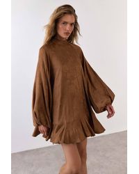 Warehouse - Jacquard Blouson Sleeve Mini Dress - Lyst