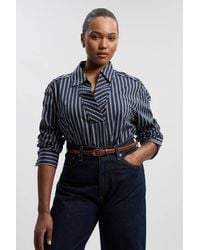 Karen Millen - Plus Size Forever Boxy Cotton Placket Detail Woven Shirt - Lyst