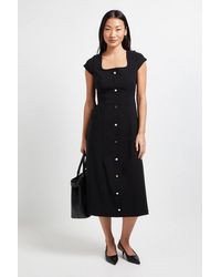 Dorothy Perkins - Petite Bengaline Button Down Midi Dress - Lyst