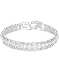 Jon Richard - Plated Pearl & Crystal Bracelet - Lyst