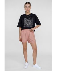 Enorsia - Viscose Elasticated Waist Boxy Shorts - Lyst