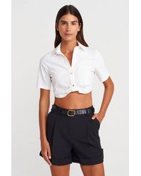 Dilvin - Cropped Poplin Shirt - Lyst