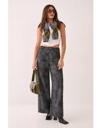 Nasty Gal - Distressed Faux Leather Panelled Trouser - Lyst