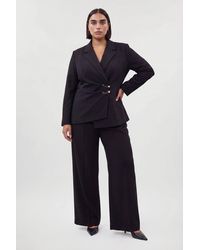 Karen Millen - Plus Size Trim Detail Tailored Single Breasted Blazer - Lyst