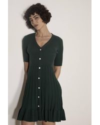 Apricot - Ribbed Knit Fit & Flare Mini Dress - Lyst