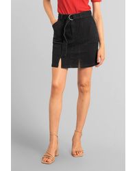 Enorsia - Boyfriend's Love Split Front Denim Skirts - Lyst
