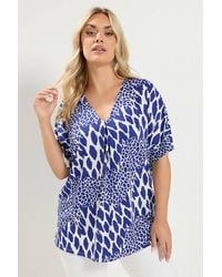 Yours - Abstract Pleat Front Top - Lyst
