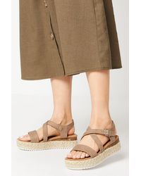 Oasis - Beauty Cross Strap Espadrille Footbed Sandal - Lyst