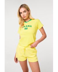 Pink Vanilla - Brazil Embellished Football T-Shirt - Lyst