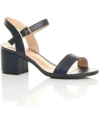 AJVANI - Mid Block Heel Strappy Sandals - Lyst