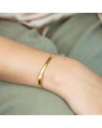 The Colourful Aura - Stainless Steel Cuban Link Flat Snake Gourmet Chain Layering Bracelet - Lyst