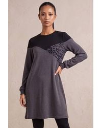 Roman - Petite Stretch Animal Colour Block Knit Dress - Lyst