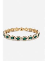 Jon Richard - Plated & Emerald Navette Stretch Bracelet - Lyst