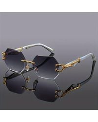 AJVANI - Geometric Rimless Oval Sunglasses Shades - Lyst