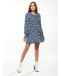 Liquorish - Floral Print Smock Mini Dress W/ Peter Pan Collar - Lyst