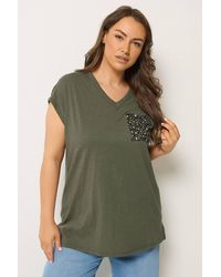 Yours - Animal Stud Pocket T-Shirt - Lyst