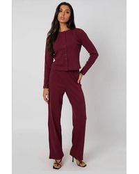 Urban Bliss - Ribbed Wide Leg Trouser - Lyst
