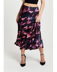 Liquorish - Abstract Ikat Print Midi Skirt - Lyst