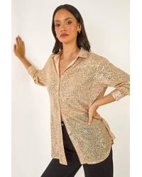 D.u.s.k - Sequin Button Through Blouse - Lyst