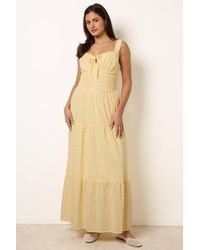 Blue Vanilla - Shirred Waist Sleeveless Slip On Sweetheart Maxi Dress - Lyst