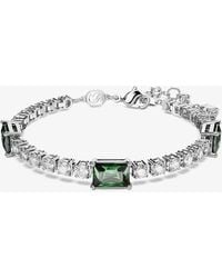 Swarovski - Matrix Mixed Cuts Tennis Rhodium Plated Bracelet 5666422 (M) - Lyst