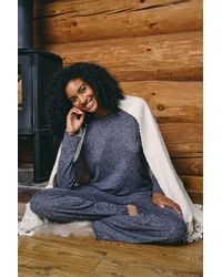 Loungeable - Marl Brushed Rib Long Sleeve Top & Trouser Set - Lyst