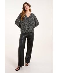 Blue Vanilla - Long Sleeve V-Neck Blouse - Lyst