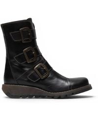 Infinity Leather - Fly London Scop110 Chelsea Leather Ankle Zip Biker Boots - Lyst
