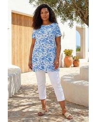 Roman - Curve Bardot Floral Stretch Top - Lyst