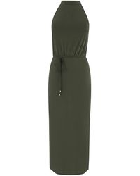 oasis halter cupro midi dress