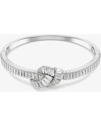 Swarovski - Matrix Rhodium Plated Medium Zirconia Knot Bangle 5727120 - Lyst