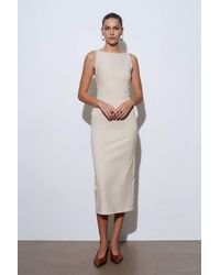 Dilvin - Sleeveless Midi Bodycon Dress W/ Slit - Lyst