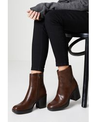 Oasis - Jette Slim Fit High Block Heel Platform Ankle Boots - Lyst