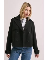 Dorothy Perkins - Short Faux Wool Trench Coat - Lyst