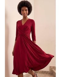 Roman - Stretch Crossover Midi Dress - Lyst