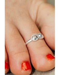 The Colourful Aura - 1 Pcs 925 Adjustable Bohemian Two Ball Plain Round Toe Ring - Lyst