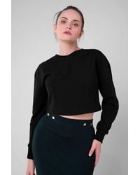 Enorsia - Drop Shoulder Half Zip Crop Top - Lyst