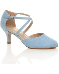 AJVANI - Mid Heel Crossed Straps Court Shoes - Lyst