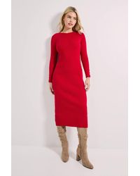 Dorothy Perkins - Button Cuff Slim Knitted Midi Dress - Lyst