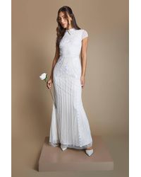 Coast - Beaded And Embellished Cap Sleeve Fishtail Wedding Dress - Lyst