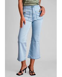 Enorsia - Light Cropped Flare Jeans - Lyst