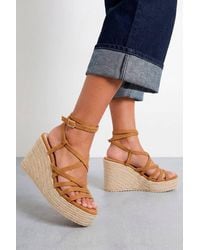 Dorothy Perkins - Faith: Sandy Faux Suede Strappy Open Toe Espadrille Wedge Sandals - Lyst