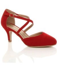 AJVANI - Mid Heel Crossed Straps Court Shoes - Lyst