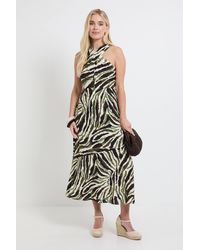 Wallis - Petite Abstract Twist Neck Maxi Dress - Lyst